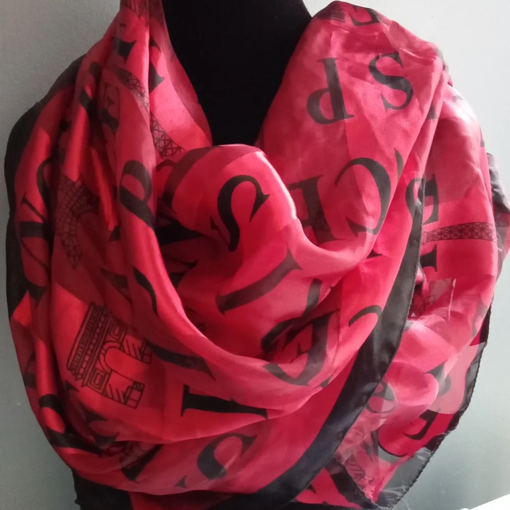 Elegant Red Printed Scarf‎
